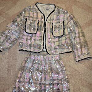 Two piece girls sequin set